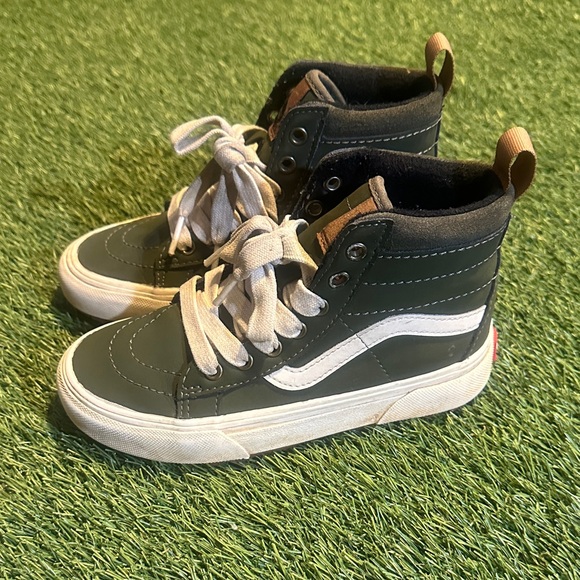 Vans MTE Kids High-Top Sneakers - Dark Green and White 1Y - Picture 2 of 7